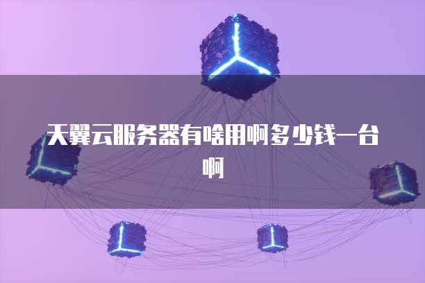 天翼云服务器有啥用啊多少钱一台啊