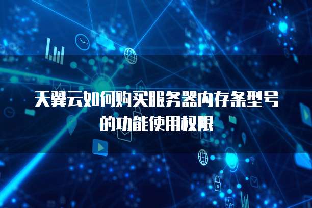 天翼云如何购买服务器内存条型号的功能使用权限