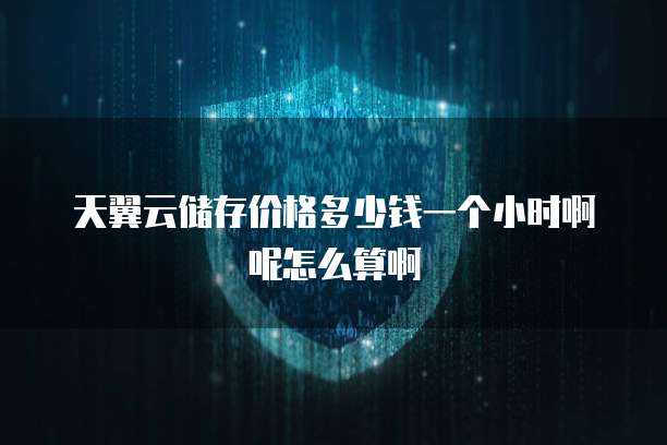 天翼云储存价格多少钱一个小时啊呢怎么算啊