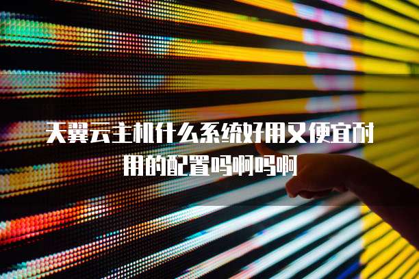 天翼云主机什么系统好用又便宜耐用的配置吗啊吗啊