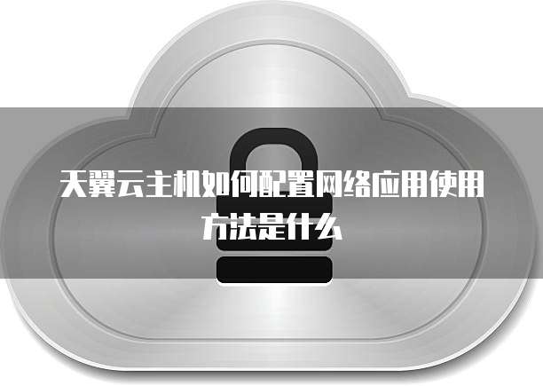 天翼云主机如何配置网络应用使用方法是什么