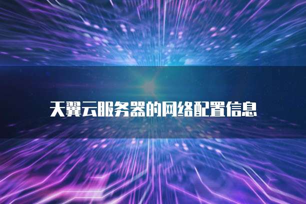 天翼云服务器的网络配置信息