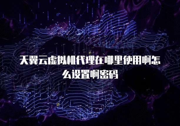 天翼云虚拟机代理在哪里使用啊怎么设置啊密码