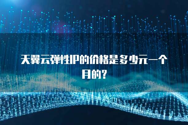 天翼云弹性IP的价格是多少元一个月的?