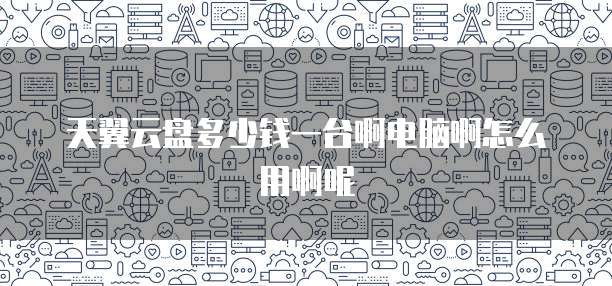 天翼云盘多少钱一台啊电脑啊怎么用啊呢