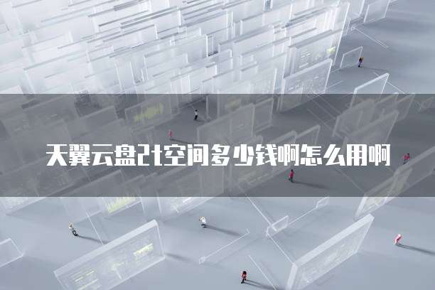 天翼云盘2t空间多少钱啊怎么用啊