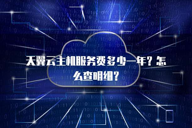 天翼云主机服务费多少一年?怎么查明细?