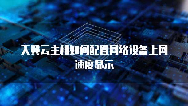 天翼云主机如何配置网络设备上网速度显示