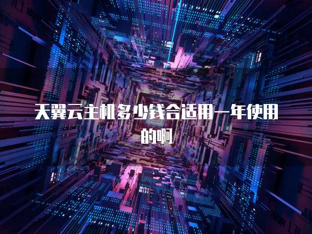 天翼云主机多少钱合适用一年使用的啊