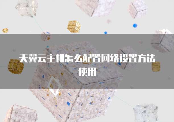天翼云主机怎么配置网络设置方法使用