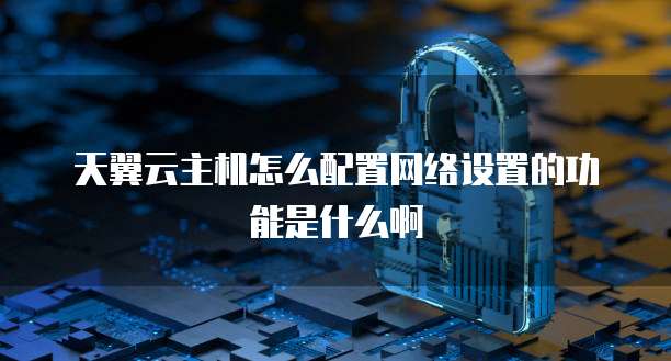 天翼云主机怎么配置网络设置的功能是什么啊