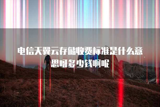 电信天翼云存储收费标准是什么意思呀多少钱啊呢