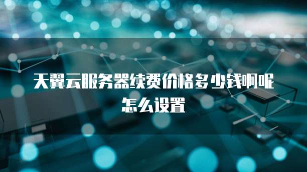天翼云服务器续费价格多少钱啊呢怎么设置