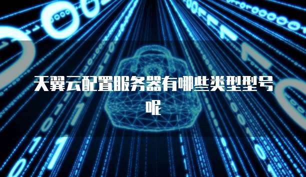 天翼云配置服务器有哪些类型型号呢