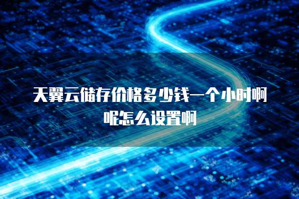 天翼云储存价格多少钱一个小时啊呢怎么设置啊