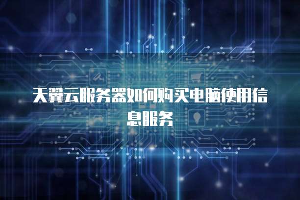 天翼云服务器如何购买电脑使用信息服务