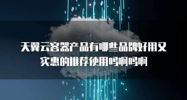 天翼云容器产品有哪些品牌好用又实惠的推荐使用吗啊吗啊