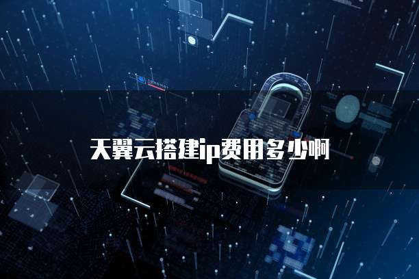 天翼云搭建ip费用多少啊