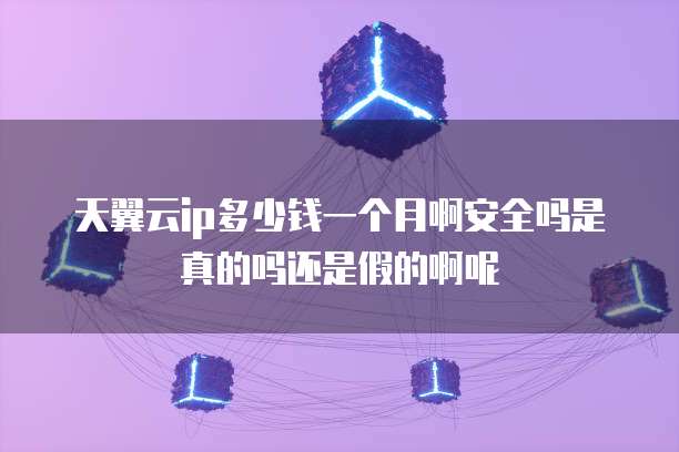 天翼云ip多少钱一个月啊安全吗是真的吗还是假的啊呢