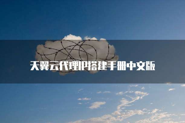 天翼云代理IP搭建手册中文版
