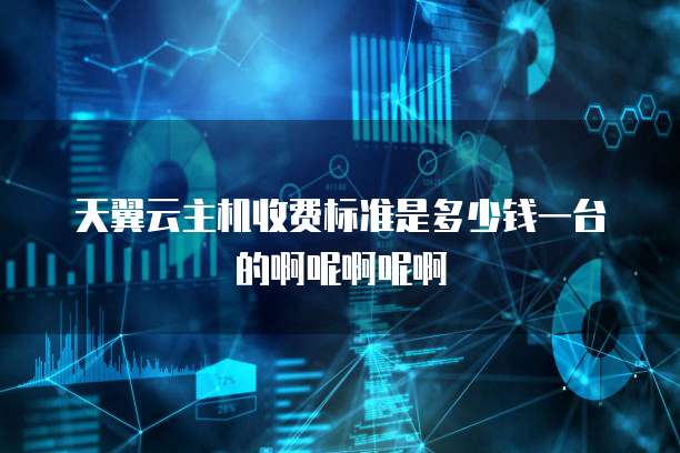 天翼云主机收费标准是多少钱一台的啊呢啊呢啊