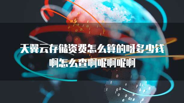 天翼云存储资费怎么算的呀多少钱啊怎么查啊呢啊呢啊