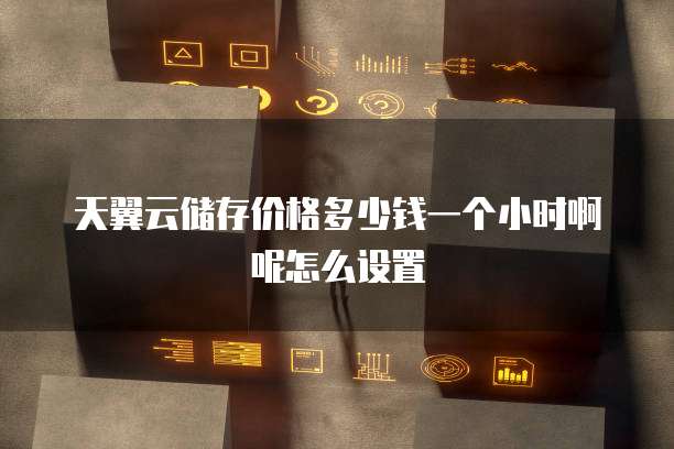 天翼云储存价格多少钱一个小时啊呢怎么设置