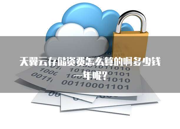 天翼云存储资费怎么算的啊多少钱一年呢?