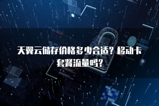 天翼云储存价格多少合适?移动卡套餐流量吗?