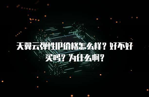 天翼云弹性IP价格怎么样?好不好买吗?为什么啊?