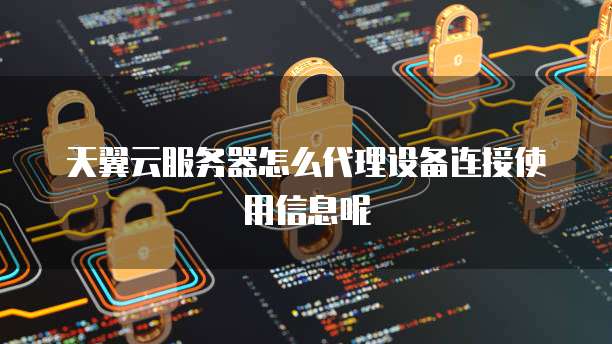 天翼云服务器怎么代理设备连接使用信息呢