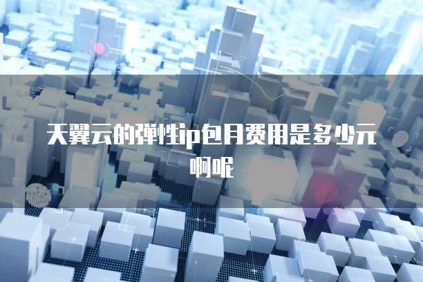 天翼云的弹性ip包月费用是多少元啊呢
