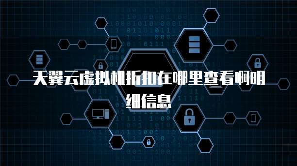 天翼云虚拟机折扣在哪里查看啊明细信息