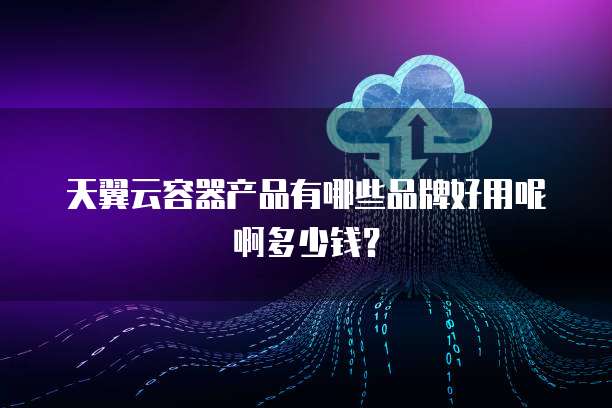 天翼云容器产品有哪些品牌好用呢啊多少钱?