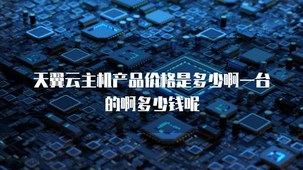 天翼云主机产品价格是多少啊一台的啊多少钱呢