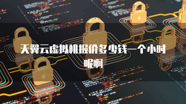 天翼云虚拟机报价多少钱一个小时呢啊