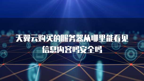 天翼云购买的服务器从哪里能看见信息内容吗安全吗