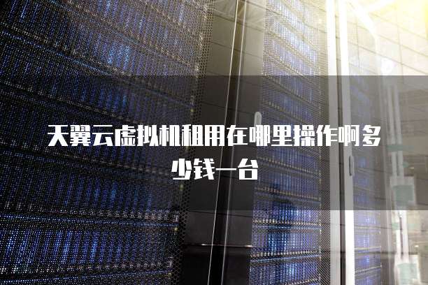天翼云虚拟机租用在哪里操作啊多少钱一台
