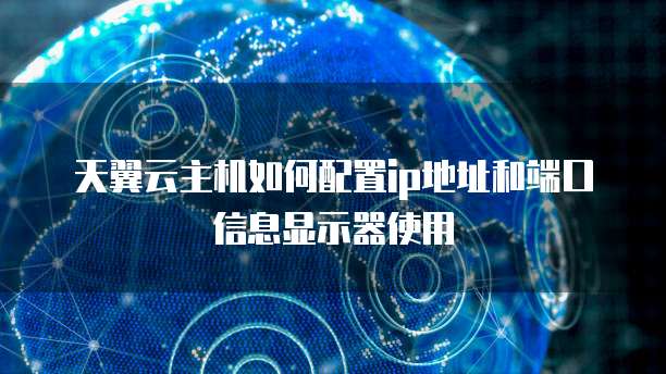 天翼云主机如何配置ip地址和端口信息显示器使用