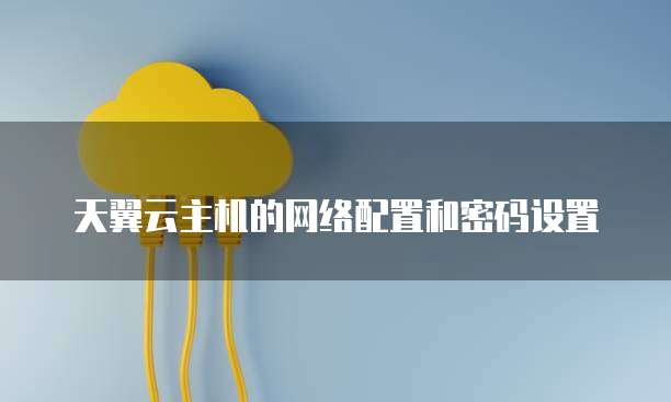 天翼云主机的网络配置和密码设置