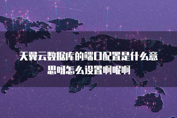 天翼云数据库的端口配置是什么意思呀怎么设置啊呢啊