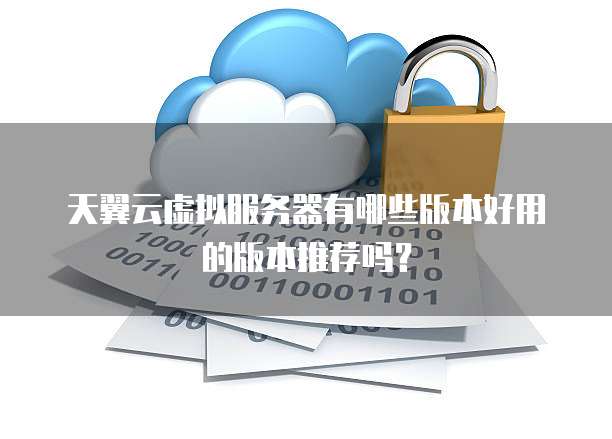天翼云虚拟服务器有哪些版本好用的版本推荐吗？
