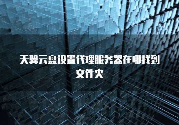 天翼云盘设置代理服务器在哪找到文件夹