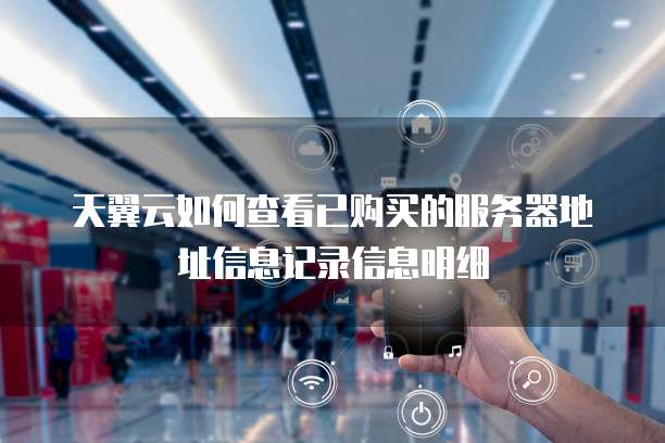 天翼云如何查看已购买的服务器地址信息记录信息明细