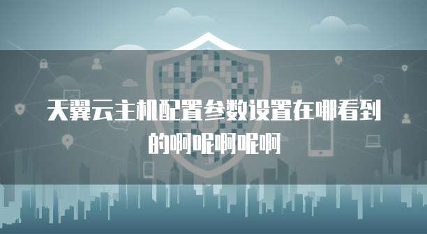 天翼云主机配置参数设置在哪看到的啊呢啊呢啊