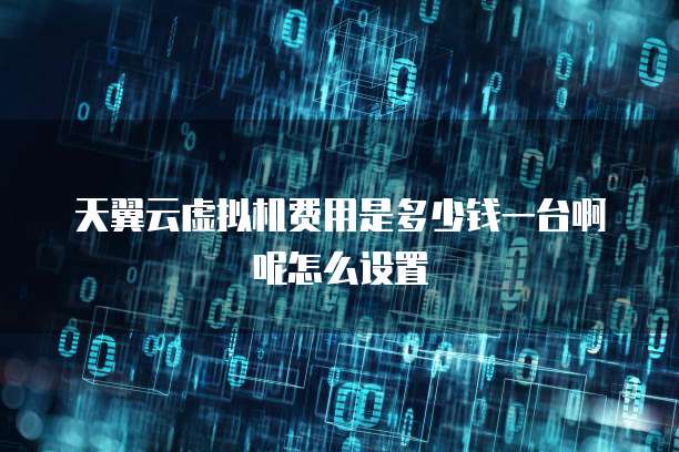 天翼云虚拟机费用是多少钱一台啊呢怎么设置