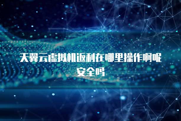 天翼云虚拟机返利在哪里操作啊呢安全吗