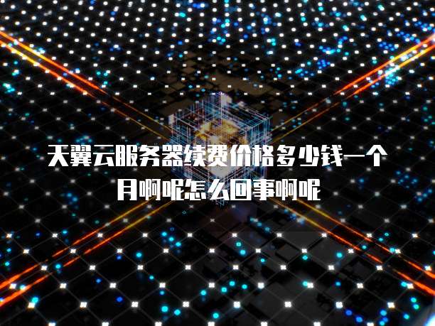 天翼云服务器续费价格多少钱一个月啊呢怎么回事啊呢