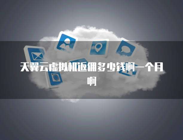 天翼云虚拟机返佣多少钱啊一个月啊