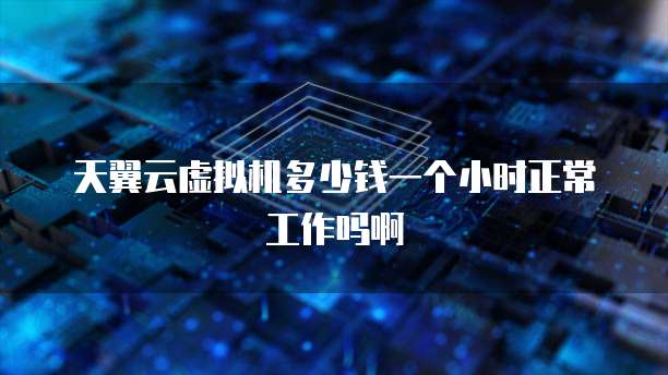 天翼云虚拟机多少钱一个小时正常工作吗啊